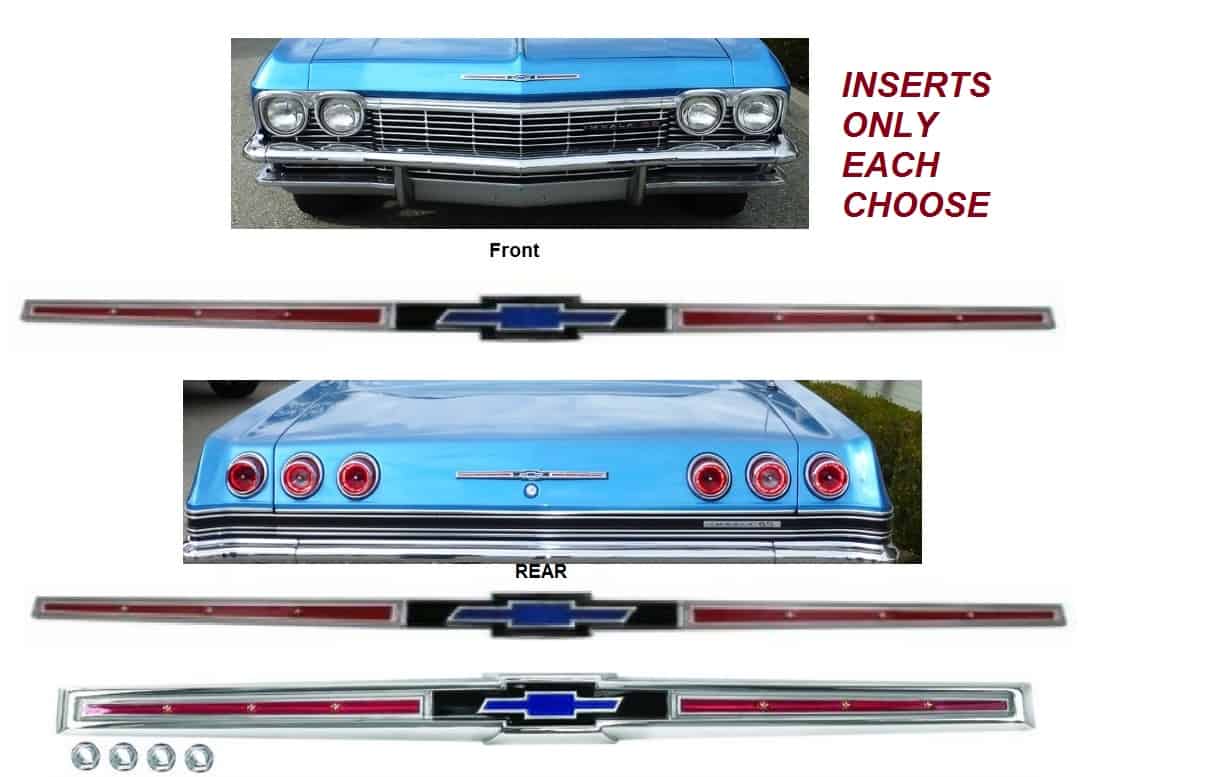 65 Chev Impala/Belair Emblem Insert: Choose Front or Rear